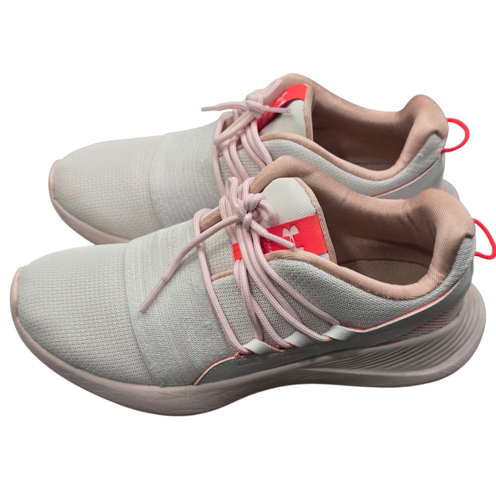 Under Armour Sneakers Women Size 8 Gray Pink Training‎ Shoes Sporty Y2K Gym